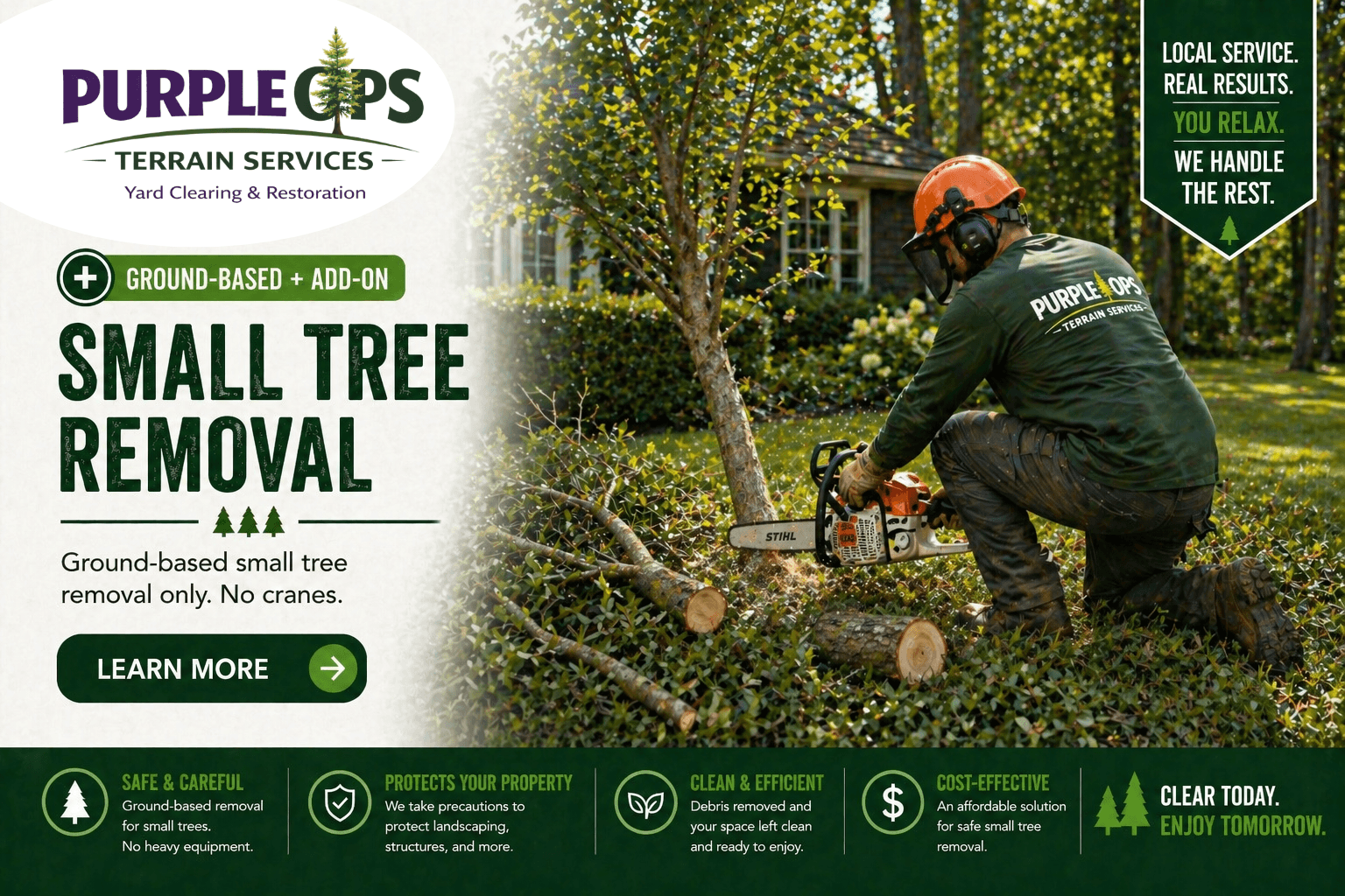 Branded small tree removal service visual
