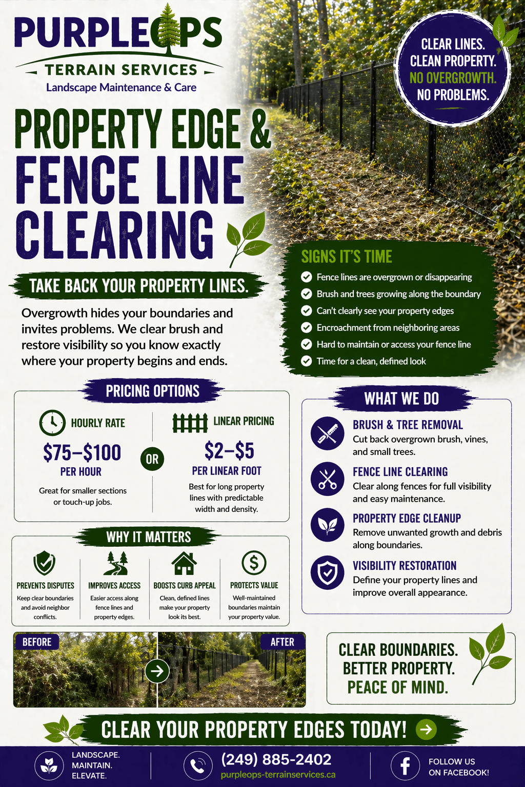 Property edge and fence line clearing campaign graphic